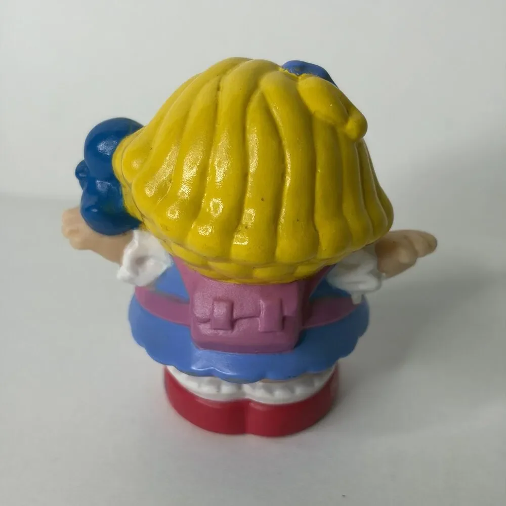 Little People 2001 Blonde School Girl Sarah Blue Bird Purple Backpack